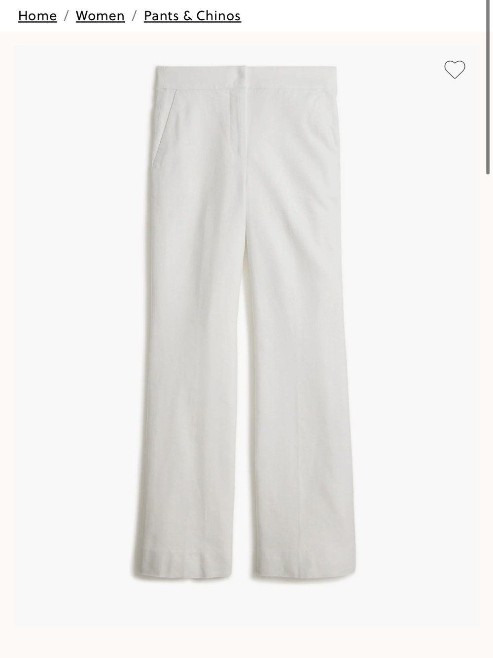 J. Crew Wide-Leg Pants in White